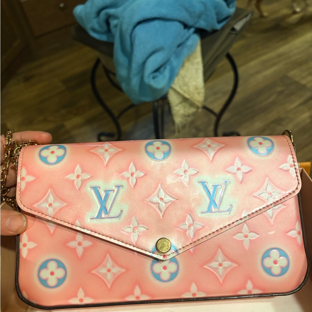 Louis Vuitton Pink and Blue Clutch